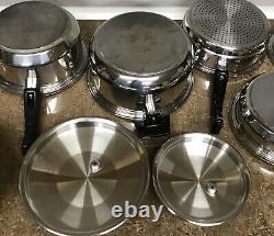 9 Piece West Bend Kitchen Craft Waterless Stainless Cookware Set Nice Condition