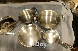 ALL-CLAD 12 PC Piece 5 Copper Core Polished Stainless Steel COOKWARE SET USED