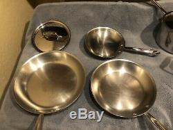 ALL-CLAD 12 PC Piece 5 Copper Core Polished Stainless Steel COOKWARE SET USED