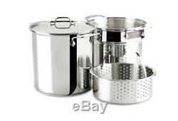 Al-clad Stainless Steel 12-Quart Multi Cooker Cookware Set, 3-Piece with Lid