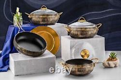 Alize Collection 7-Piece Non-Stick Granite Cookware Set (Gold)