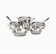 All-clad 401488r Tri-ply 10-piece Stainless Steel Cookware Set