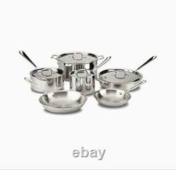 All-Clad 401488R Tri-Ply 10-Piece Stainless Steel Cookware Set