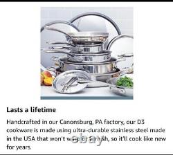 All-Clad 401488R Tri-Ply 10-Piece Stainless Steel Cookware Set