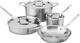 All-clad Bd005707-r Brushed Stainless Steel 5-ply Cookware Set, 7-piece Silver