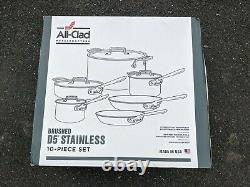 All-Clad Brushed D5 Stainless Cookware Set Pots and Pans 5-Ply SS (10 pieces)