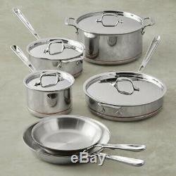 All-Clad Copper Core 10-Piece Cookware Set Pan Fry Set Size 8 & 10 stockpot