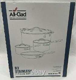 All-Clad D3 7-Piece Stainless Steel Cookware Set, 3-Ply Bonded