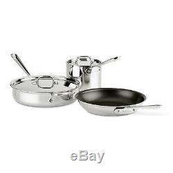 All-Clad Stainless Steel Tri-Ply 5 Piece Nonstick Cookware Set
