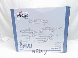 All-Clad Tri-Ply 10-Piece Stainless Steel Cookware Set