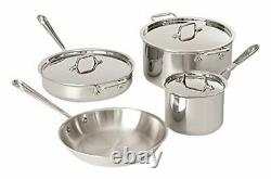 All-Clad Tri-Ply Stainless Steel 8 Piece Cookware Set. NIB