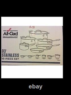 All clad D3 10 piece stainless steel cookware set BRAND NEW