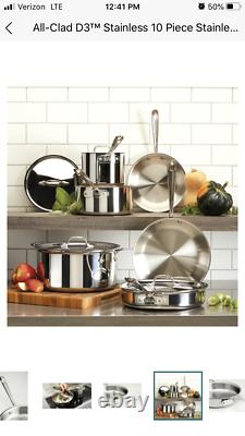 All clad D3 10 piece stainless steel cookware set BRAND NEW