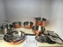 Amazon Commercial Pots & Pans Set, 12 Piece Hammered Copper Cookware Set #X17