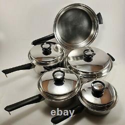 Amway Queen 3-PLY Stainless Steel 18/8 Cookware Set 9 Piece Saucepan Skillet Lid