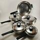 Amway Queen 3-ply Stainless Steel 18/8 Cookware Set 9 Piece Saucepan Skillet Lid
