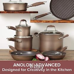 Anolon Advanced Nonstick Cookware Pots and Pans Set, 11 Piece, Bronze