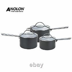 Anolon Professional 3 Piece Saucepan Set Nonstick Pan Sets