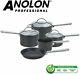 Anolon Professional 5 Piece Hard Anodised Saucepan Set Non-stick Cookware Pans