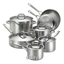 Anolon Tri-Ply Clad Stainless Steel 12-Piece Cookware Set 30822