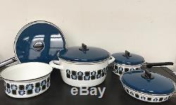 Austria Email Universal Enamel Cookware 9 PIECE SET Pots Pans Lids Vintage