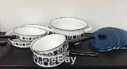 Austria Email Universal Enamel Cookware 9 PIECE SET Pots Pans Lids Vintage