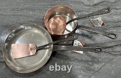 BAUMALU Solid Copper Hand Made 4 Piece Cookware Set Made In France ALL NEW