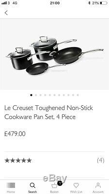BNIB Le Creuset Toughened Non-Stick Cookware Pan Set, 4 Piece RRP £479