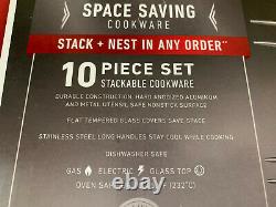 BRAND NEW Calphalon PREMIER NonStick SpaceSaving 10-Piece Stackable Cookware Set