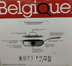 Belgique New in Box $299 Stainless Steel Cookware 11 Piece Set Glass Lids SC