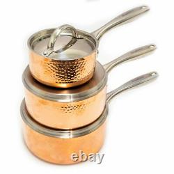 BergHOFF Vintage Cookware Set, 3-Ply Stylish Hammered Copper Finish, 10 Piece