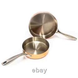 BergHOFF Vintage Hammered Finish Copper 10 Piece Oven and Hob Cookware Set NEW