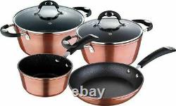 Bergner Pandora 6 Piece Copper Cookware Pot & Pan Set Casserole Frying Sauce Pan