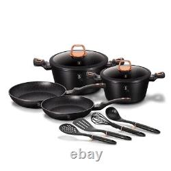 Berlinger Haus Black Rose Induction Cookware Set of 10 Pieces Non-Stick Marbl