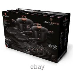 Berlinger Haus Black Rose Induction Cookware Set of 10 Pieces Non-Stick Marbl