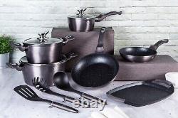 Berlinger Haus Carbon Pro 12 Piece Non-Stick Cookware Set Metallic Grey