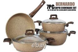 Bernardo Capri 7 Piece Copper Gold Granite Cookware Set, HEAVY WEIGHT QUALITY