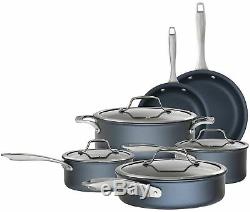 Bialetti Sapphire 10 Piece Nonstick Hard Anodized Induction Safe Cookware Set