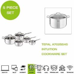 Brand New Tefal A702S54 Intuition Cookware Set, 5 Piece Stainless Steel
