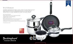 Buckingham Induction 5 Piece Pan Set Saucepan Set Cookware Pot Stainless Steel