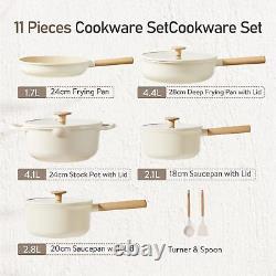 CAROTE 11-piece cookware set with frying pan and sauce pan without PFOS and PFOA