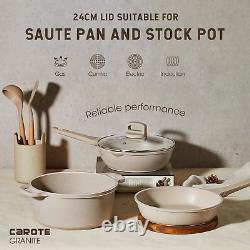 CAROTE Nonstick Pots and Pans Set, 10Pcs Granite Kitchen Cookware Sets, Pans Set