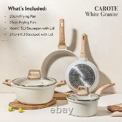 CAROTE Pots and Pans Set, Cookware Set 6-Piece, Non Stick Induction Hob Pan Set