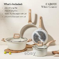 CAROTE Pots and Pans Set, Cookware Set 6-Piece, Non Stick Induction Hob Pan Set