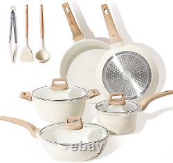CAROTE Pots and Pans Set, Non Stick Induction Hob Pan Set, 11-Piece Cookware Set