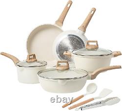 CAROTE Pots and Pans Set, Non Stick Induction Hob Pan Set, 11-Piece Cookware Set
