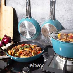 CUSIBOX Cookware Set Ceramic Nonstick Pan & Pot 8 Piece, Stock Pot