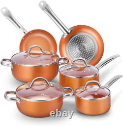 CUSIBOX Cookware Set Pan & Pot 6 Piece, Stock Pot, Saute Pan