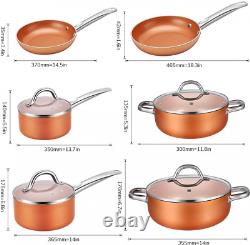 CUSIBOX Cookware Set Pan & Pot 6 Piece, Stock Pot, Saute Pan