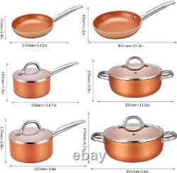 CUSIBOX Cookware Set Pan & Pot Set 10 Piece, Stock Pot Saute Pan, Saucepan, Pan